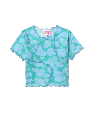 Chemisier Bape Pattern mesh crop Bleu Femme | MGV-51245114