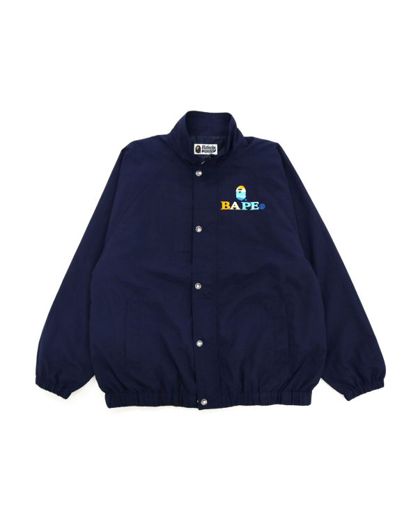 Vestes Bape Logo Embroidery Overs Bleu Marine Bleu Femme | ONC-09679318