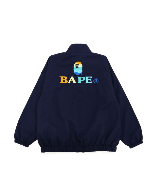 Vestes Bape Logo Embroidery Overs Bleu Marine Bleu Femme | ONC-09679318