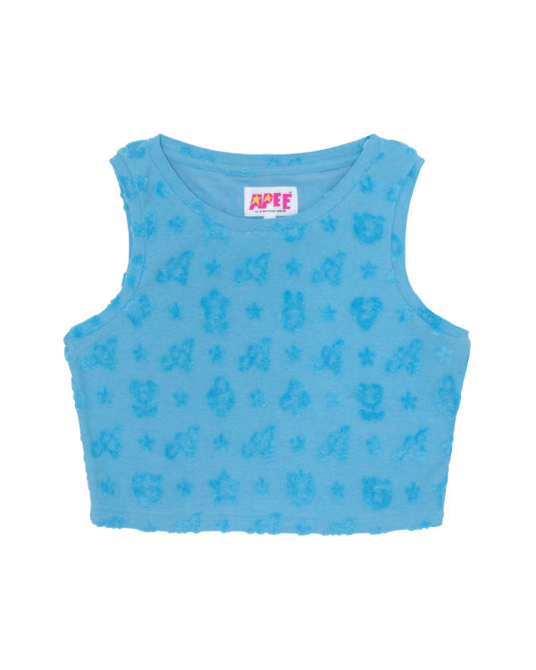 Gilet Bape Cropped pattern Bleu Clair Femme | EFE-58854018