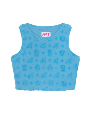 Gilet Bape Cropped pattern Bleu Clair Femme | EFE-58854018