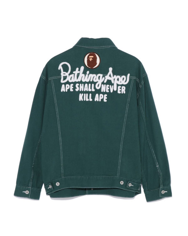 Vestes Bape Champion Oversized Color Twill Vert Foncé Femme | PRS-65488215