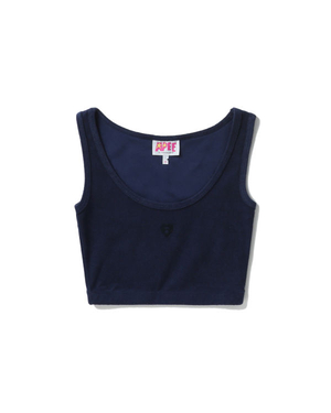 Gilet Bape Towelling crop Bleu Marine Bleu Femme | ARM-38655578