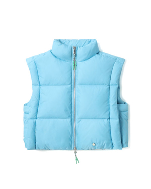 Gilet Bape Cropped padded Bleu Femme | ZUP-20699097