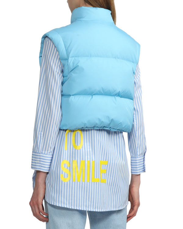 Gilet Bape Cropped padded Bleu Femme | ZUP-20699097