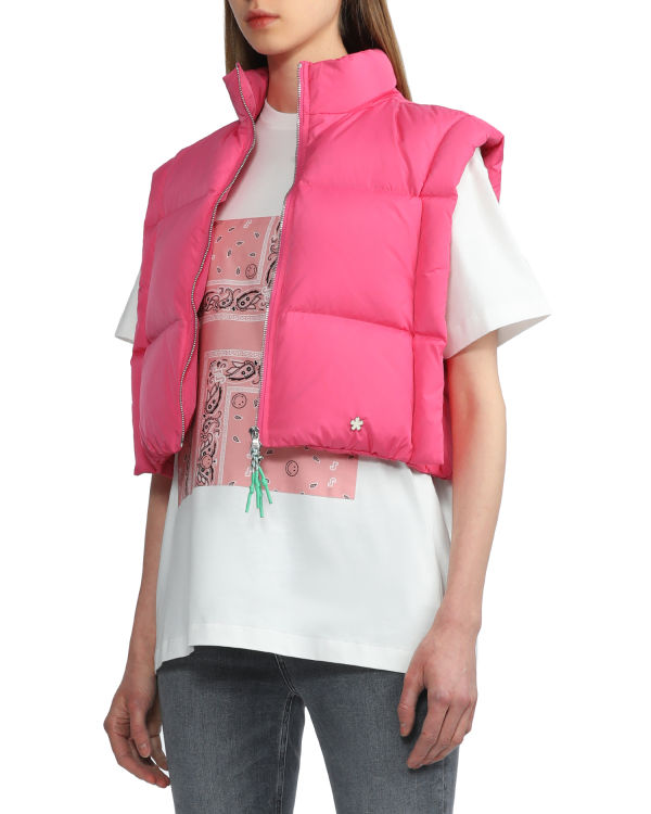 Gilet Bape Cropped padded Rose Femme | XRZ-94378825