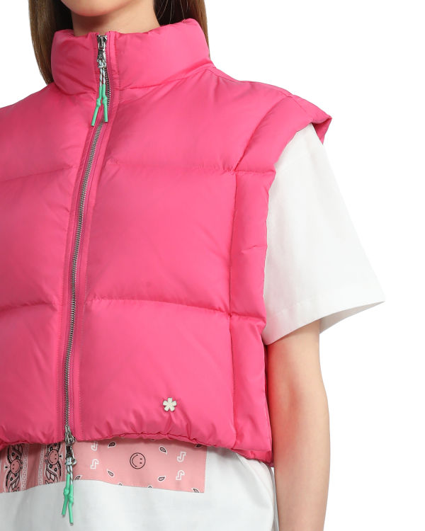 Gilet Bape Cropped padded Rose Femme | XRZ-94378825