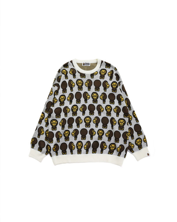 Knitwear Bape Milo Oversized Blanche Femme | ZYI-74636503