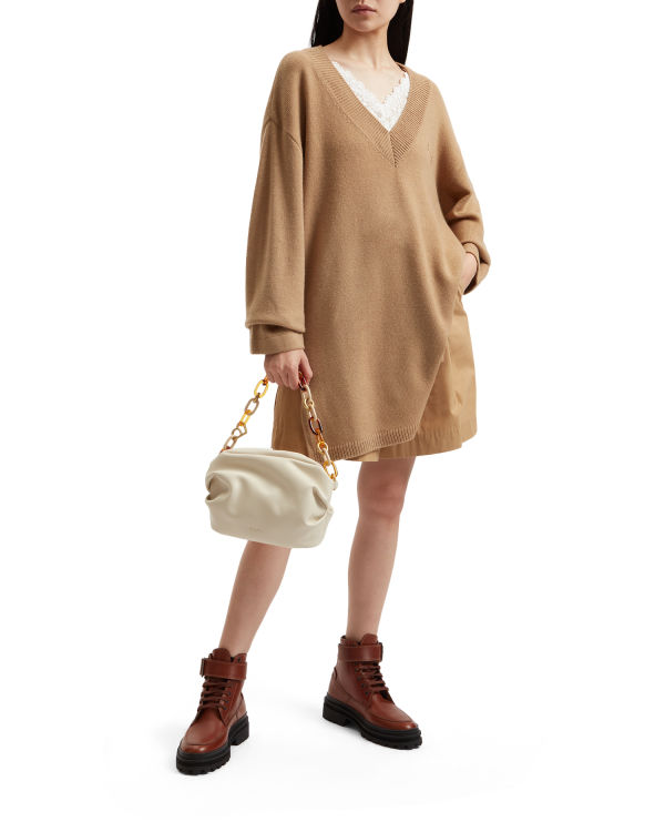 Knitwear Bape Oversized Beige Femme | OWU-76173981