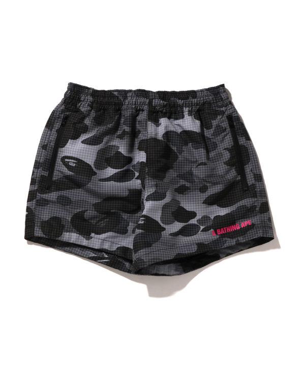 Shorts Bape Grid Camo Noir Femme | XZO-14688335