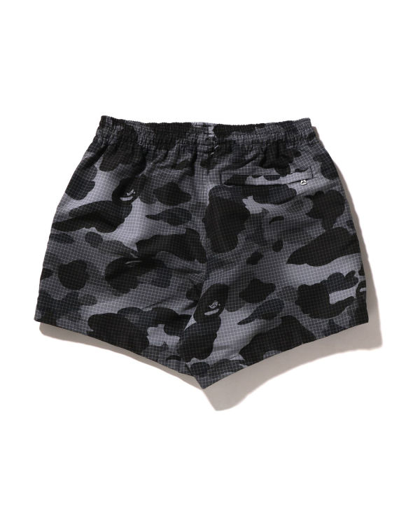 Shorts Bape Grid Camo Noir Femme | XZO-14688335