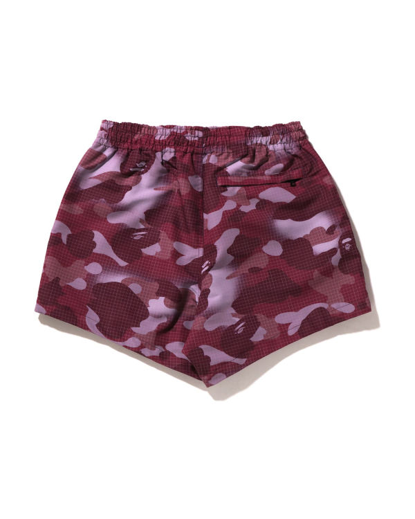 Shorts Bape Grid Camo Rouge Foncé Femme | VHX-15148564