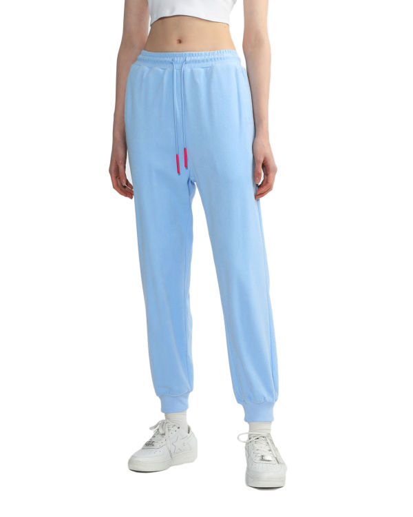 Pantalon Bape Towelling track Bleu Femme | EEQ-62491254