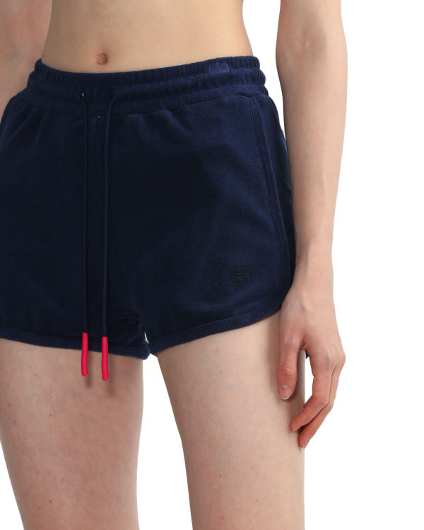 Shorts Bape Towelling track Bleu Marine Bleu Femme | CQO-28366898