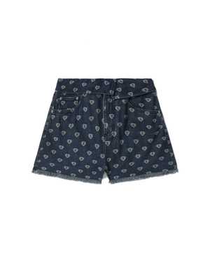 Shorts Bape Bite flip pattern denim Bleu Femme | DDA-94852488