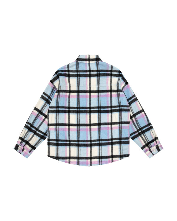 Chemises Bape Checked Bleu Femme | TSH-24064252