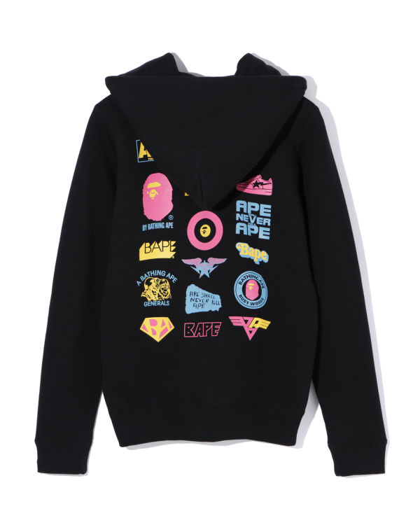 Sweat à Capuche Bape Colours multi logo zip Noir Femme | SKR-41640034