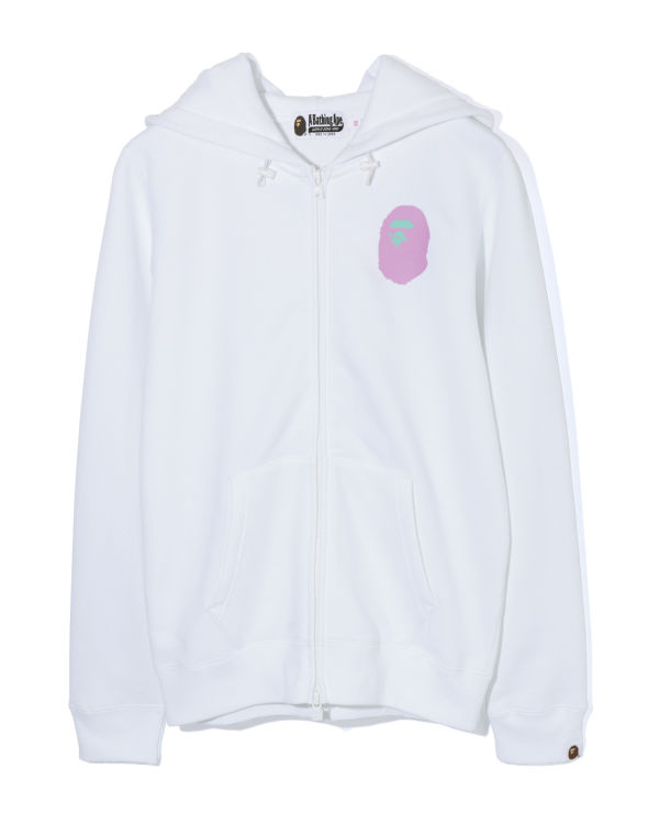 Sweat à Capuche Bape Colours multi logo zip Blanche Femme | DXO-45205703