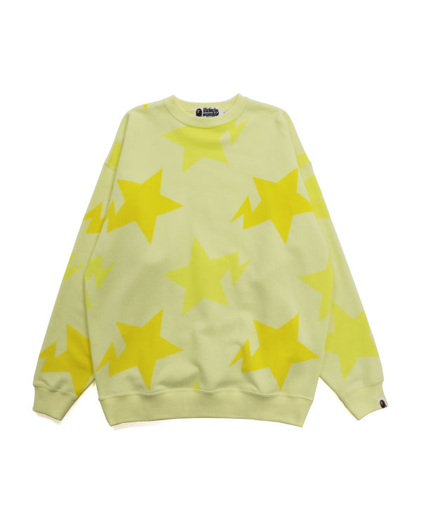 Sweats Bape STA Pattern Oversized Crewneck Jaune Femme | ETO-17582666