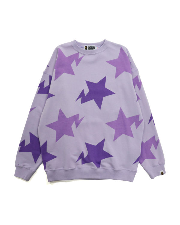 Sweats Bape STA Pattern Oversized Crewneck Violette Femme | PTP-37085079