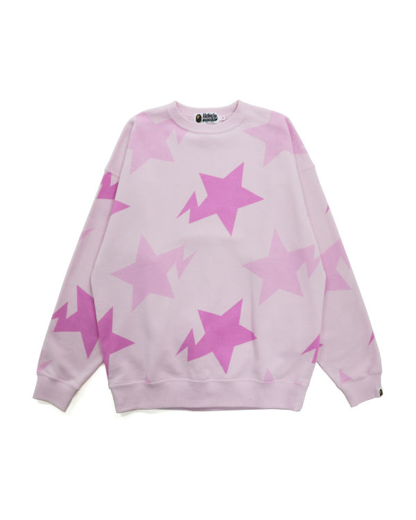 Sweats Bape STA Pattern Oversized Crewneck Rose Femme | KEZ-38076983