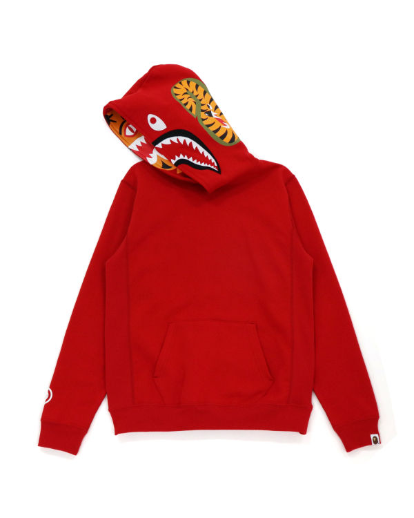 Sweat à Capuche Bape Shark Inside Tiger Pullover Rouge Clair Femme | ZHI-22409950