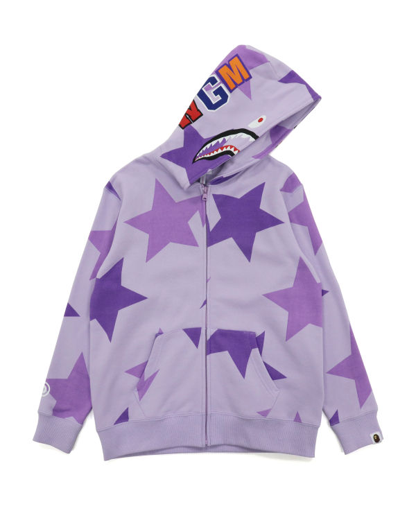 Sweat à Capuche Bape STA Pattern Shark Full Zip Violette Femme | JHV-73223339