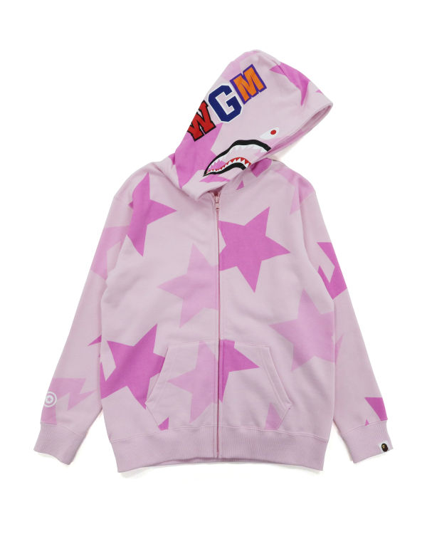 Sweat à Capuche Bape STA Pattern Shark Full Zip Rose Femme | UNF-15805211