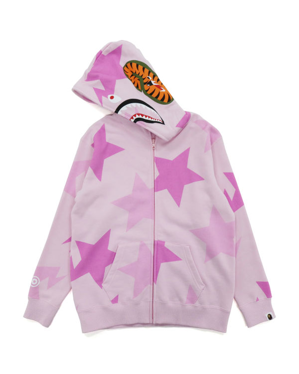 Sweat à Capuche Bape STA Pattern Shark Full Zip Rose Femme | UNF-15805211