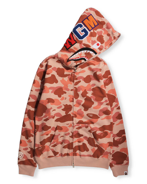 Sweat à Capuche Bape 1st Camo Shark Full Zip Rose Femme | AZZ-17178973