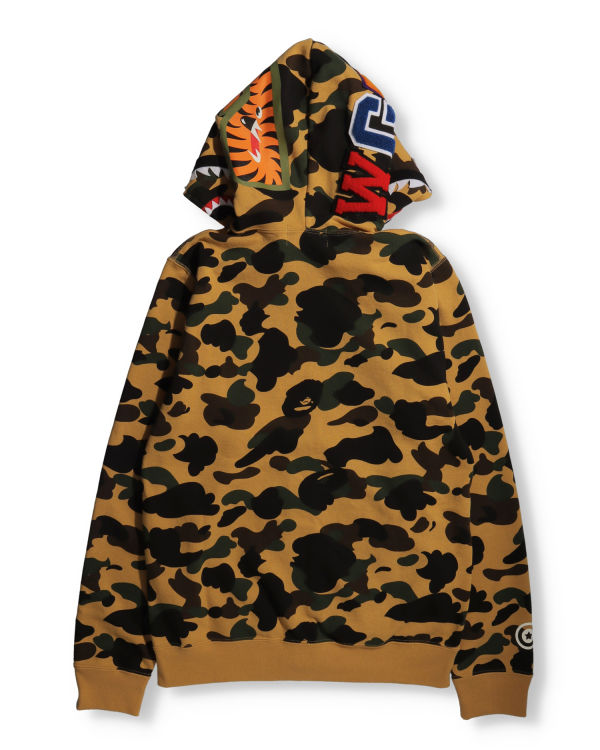 Sweat à Capuche Bape 1st Camo Shark Full Zip Kaki Femme | IOR-29828448