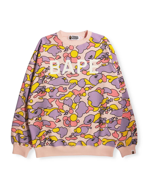 Sweats Bape STA Camo Oversized Crewneck Rose Femme | OXC-35313625