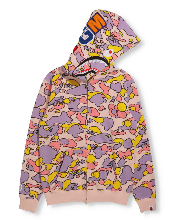 Sweat à Capuche Bape STA Camo Shark Full Zip Rose Femme | ABD-06571229