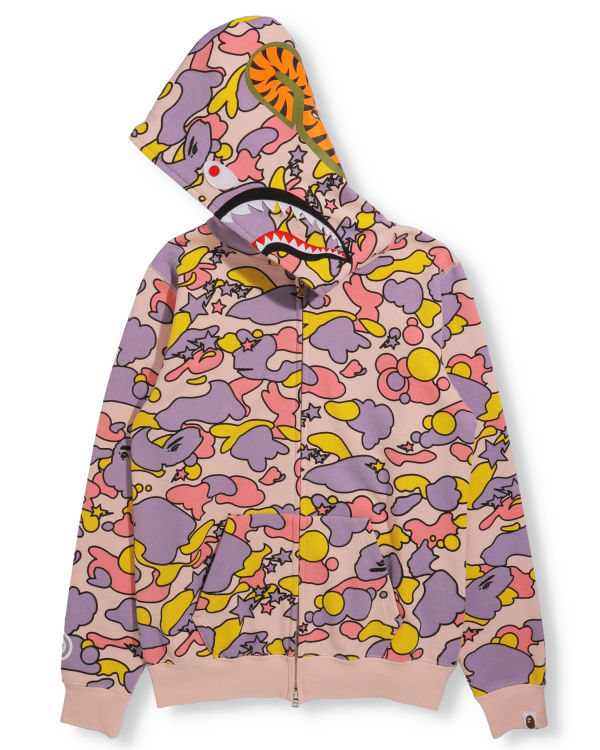 Sweat à Capuche Bape STA Camo Shark Full Zip Rose Femme | ABD-06571229