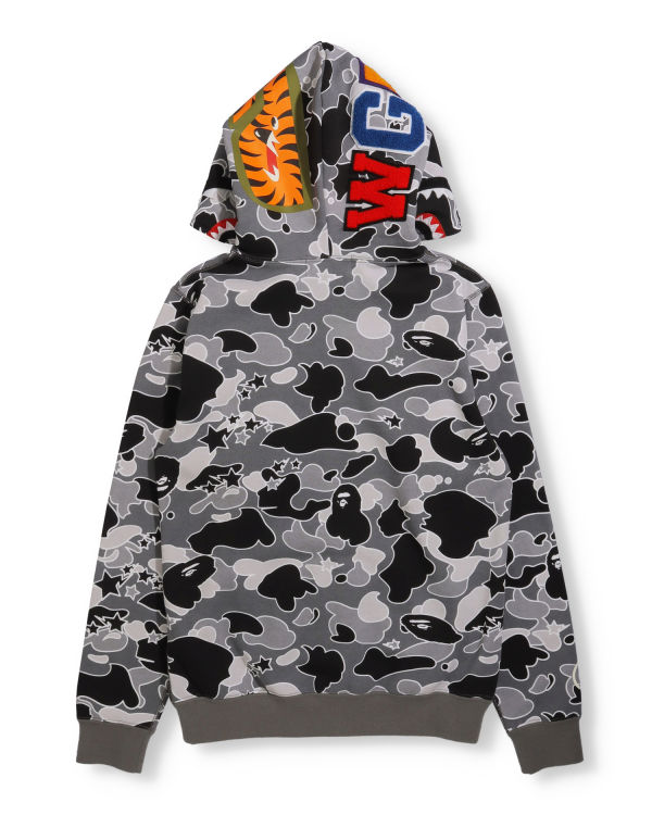 Sweat à Capuche Bape STA Camo Shark Full Zip Noir Femme | KXA-52130064