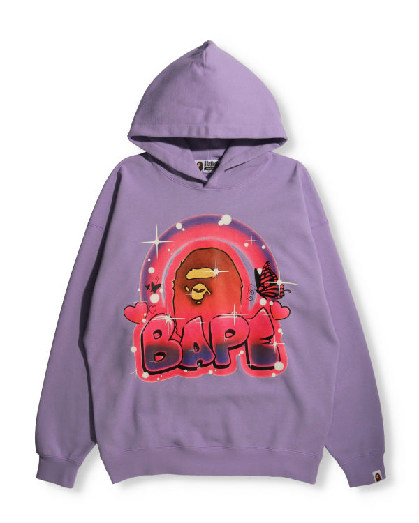 Sweat à Capuche Bape Graffiti Oversized Pullover Violette Femme | DPQ-33273444