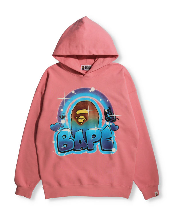 Sweat à Capuche Bape Graffiti Oversized Pullover Rose Femme | IRQ-78553017