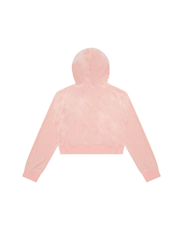 Sweat à Capuche Bape Velour Rose Femme | MRX-97053167