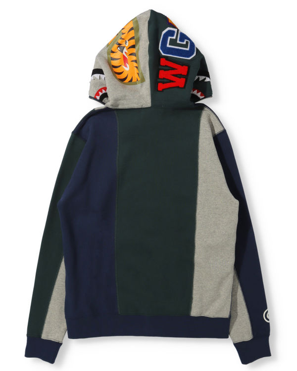 Sweat à Capuche Bape Docking Shark Full Zip Grise Femme | GIM-96726262