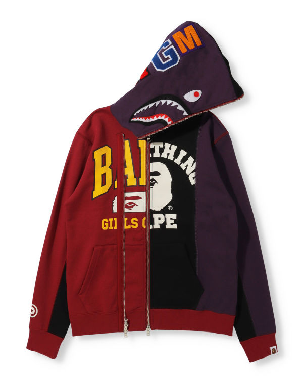 Sweat à Capuche Bape Docking Shark Full Zip Noir Femme | NXN-42890612