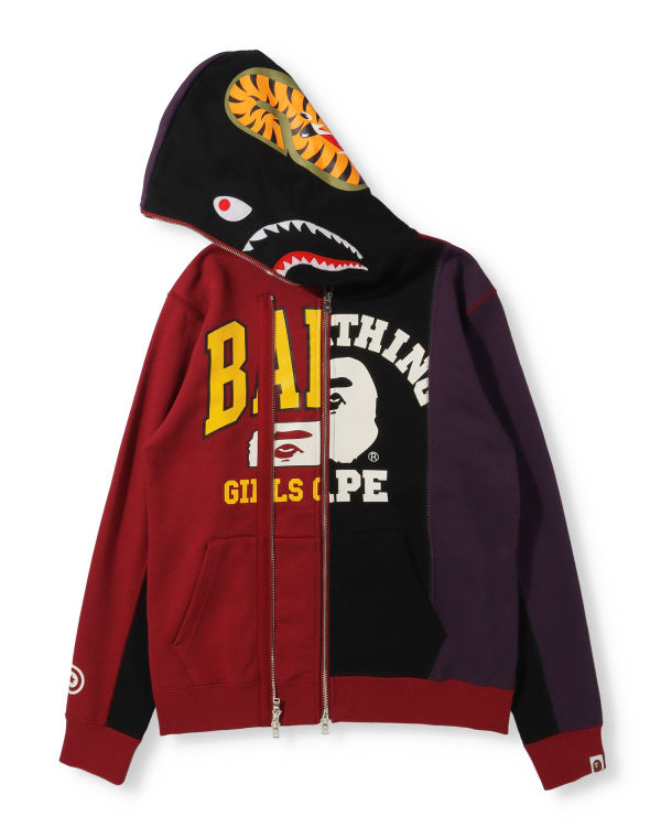 Sweat à Capuche Bape Docking Shark Full Zip Noir Femme | NXN-42890612