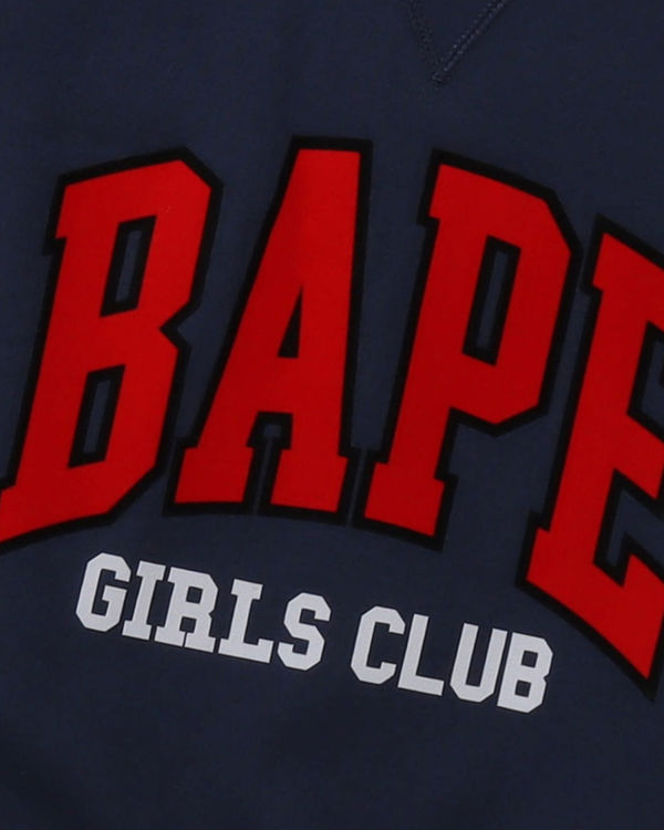 Sweats Bape Girls Club Larges Crew neck Bleu Marine Bleu Femme | LIT-94289862