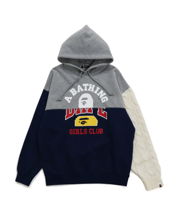 Sweat à Capuche Bape Docking Cable Sleeve Oversized Pullover Grise Femme | QJI-60044972