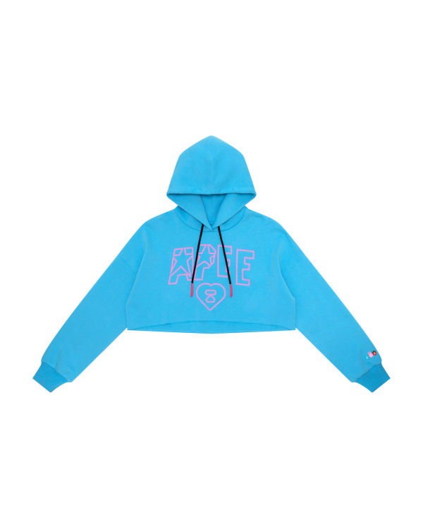 Sweat à Capuche Bape Apee logo cropped hoody Bleu Femme | BSR-85884076