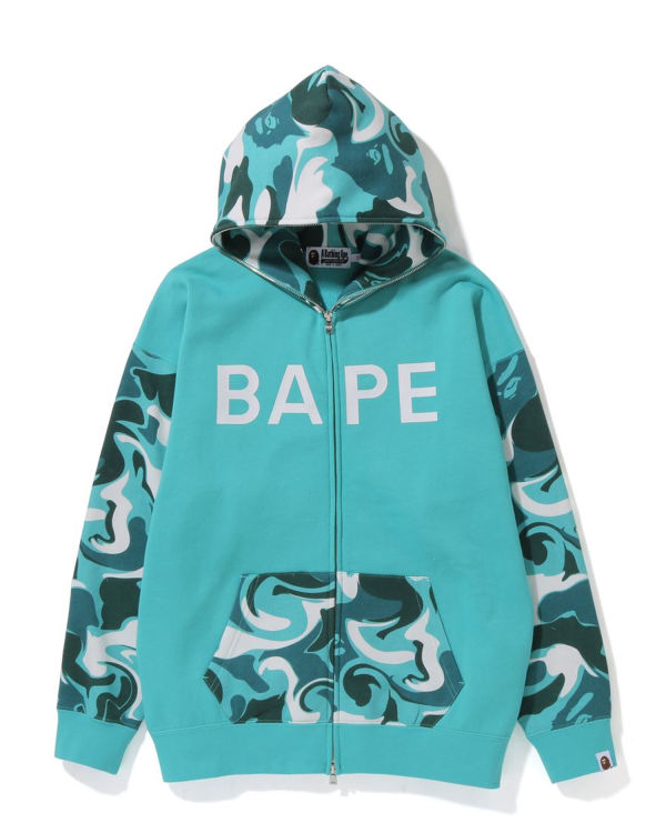 Sweat à Capuche Bape Marble Camo Oversized Full Zip Menthe Femme | AOG-71300089