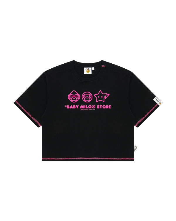 T Shirts Bape Logo crop fit Noir Femme | GJW-24973955