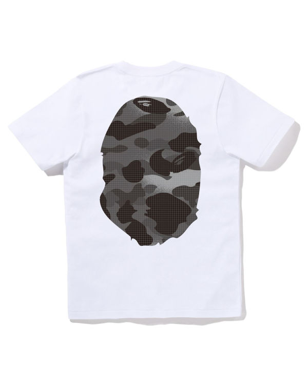 T Shirts Bape Grid Camo Big Ape Head Blanche Femme | GKY-90413299