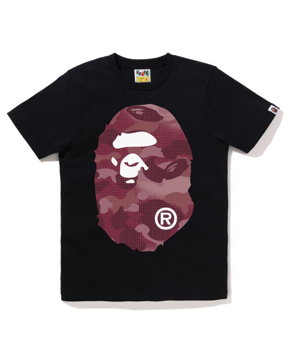 T Shirts Bape Grid Camo Big Ape Head Noir Femme | PYC-93413137