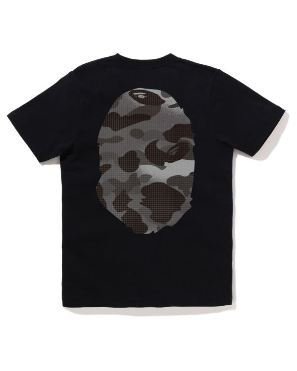 T Shirts Bape Grid Camo Big Ape Head Noir Femme | EJQ-51579893