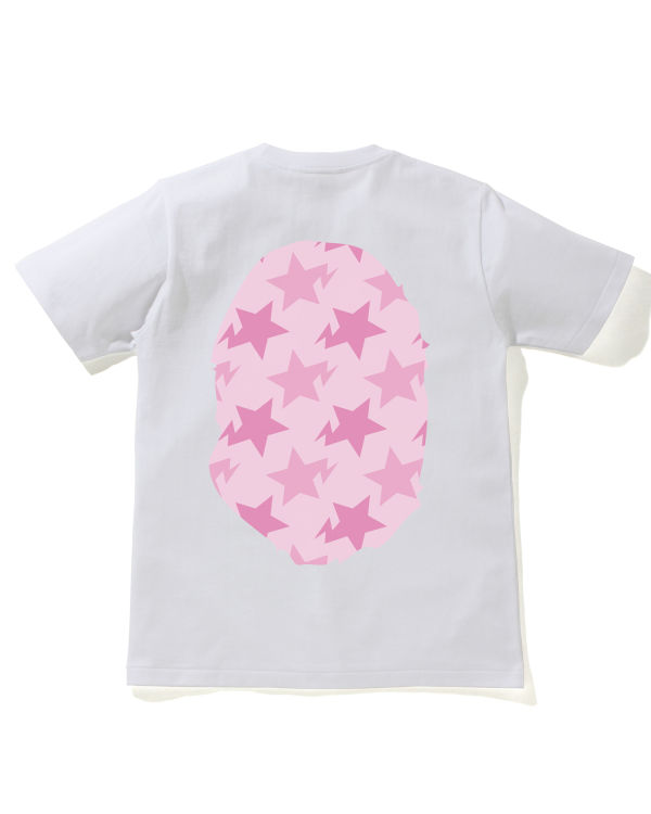 T Shirts Bape STA Pattern Big Ape Head Blanche Femme | KQD-24002559